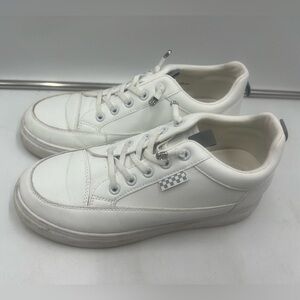 Ladies size 8 Madden Girl triple white platform leather sneakers so cute EUC